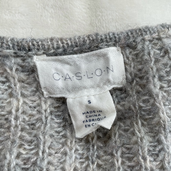 Caslon Gray Oversized V-Neck Gray Sweater - S - Picture 2 of 5
